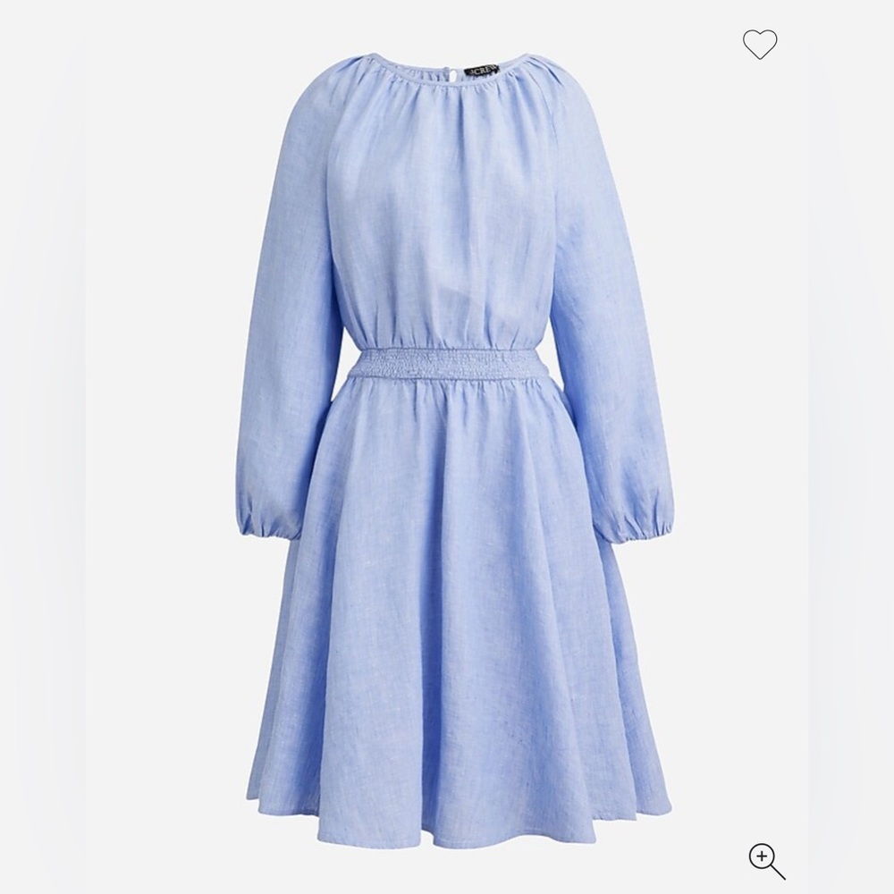 J. Crew Palermo smocked-waist mini dress in linen